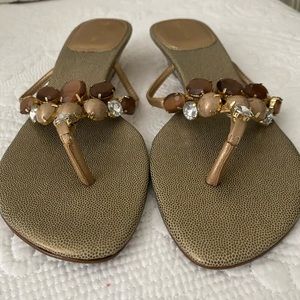 Liz Claiborne Jeweled Sandals mini wedge - Size 7.5